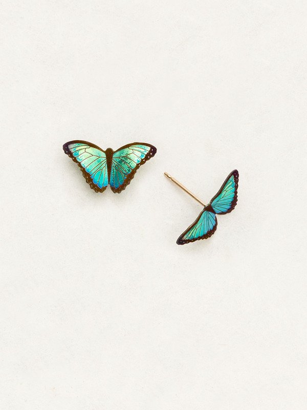 Holly Yashi Green Flash Petite Bella Butterfly Post Earrings